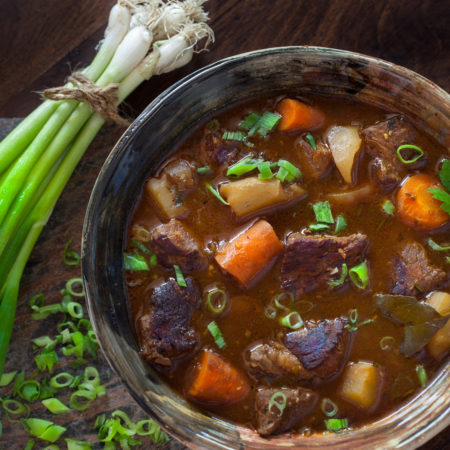 Dark lager beer is the key ingredient in this hearty beef stew. (All photos credit: George Graham)