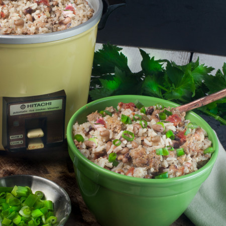 Prepared in a rice cooker, this jambalaya is both easy and tasty. (All photos credit: George Graham)