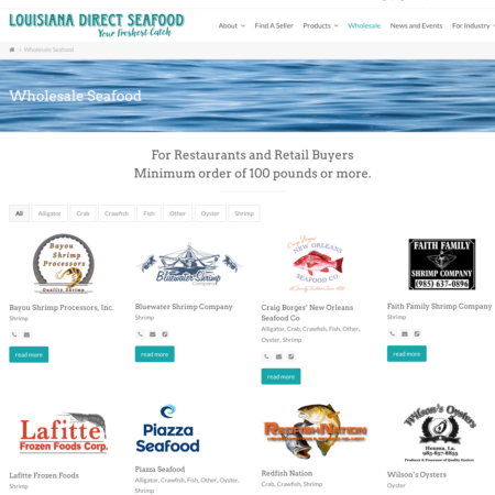 With one click, buyers can connect with seafood suppliers along the coast of Louisiana.