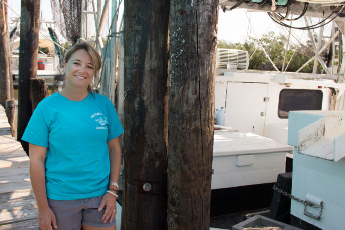 Angela Portier's Faith Family Shrimp in Chauvin, LA are pioneers of the plate-frozen process for shrimp. (Photo credit: George Graham)