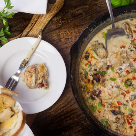 A delicious center-of-the-table party dish featuring Louisiana oysters. (Photo credit: George Graham)