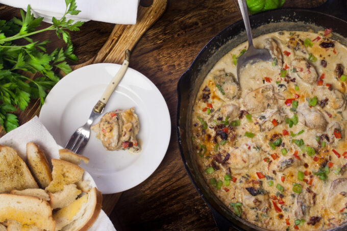 A delicious center-of-the-table party dish featuring Louisiana oysters. (Photo credit: George Graham)