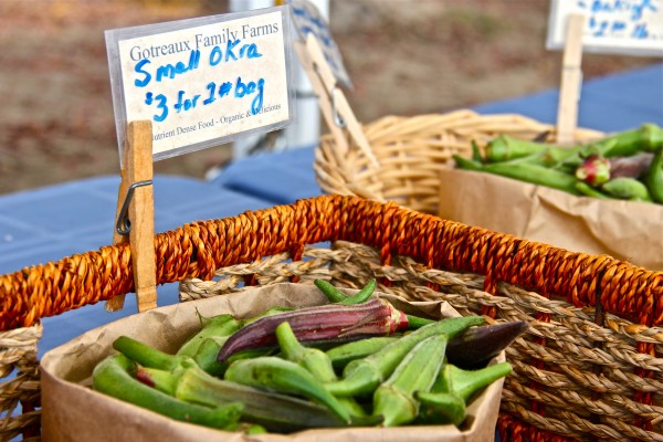 Okra from Gotreaux Family Farms located in Scott, Louisiana.