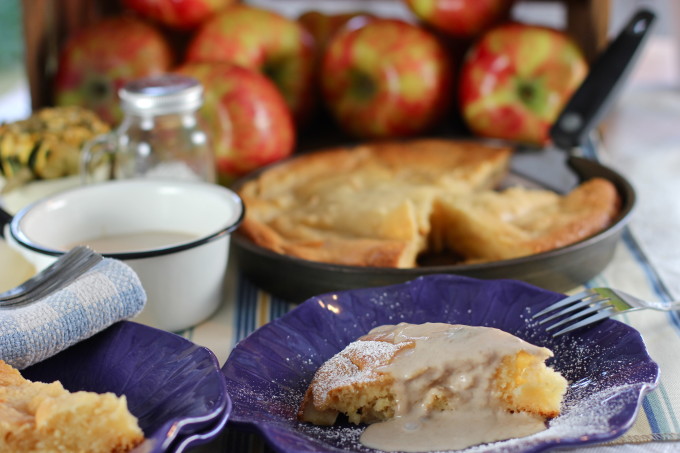 Apple Gateau with Calvados Crème Sauce 