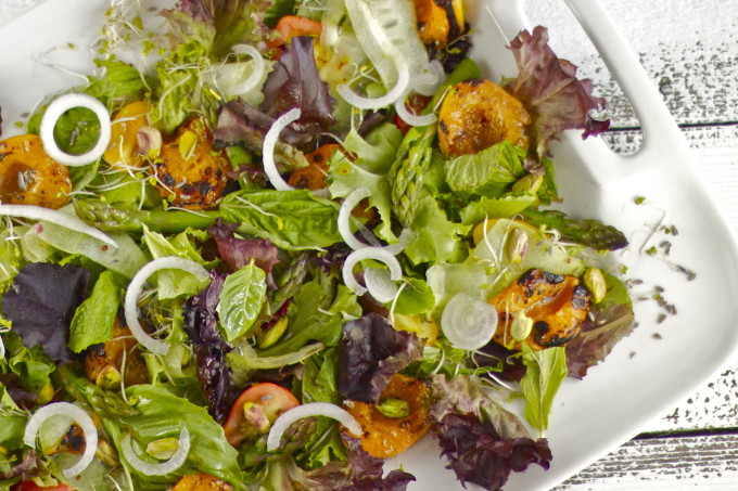 Grilled Apricot and Herb Salad Grilled Apricot and Herb Salad is a fresh Southern recipe.