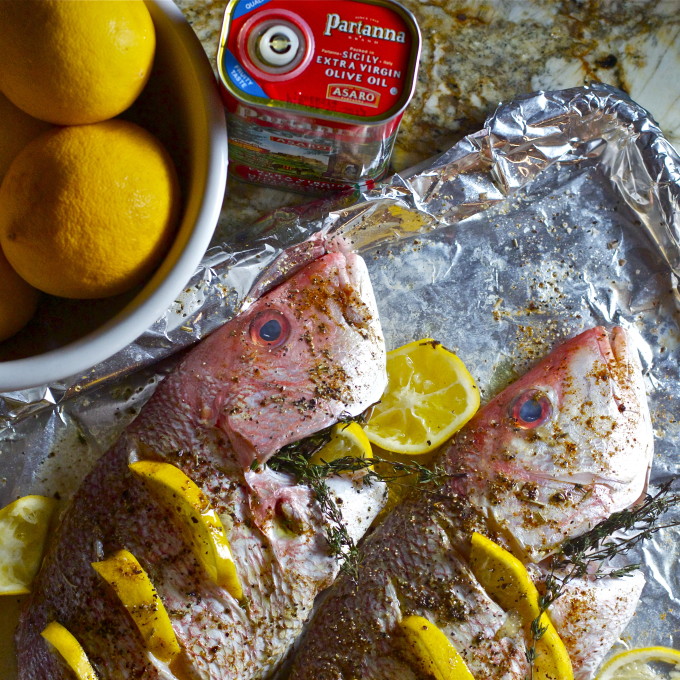 Whole Roasted Red Snapper -- a favorite seafood. Whole Roasted Red Snapper is a favorite seafood dish along the Gulf coast.