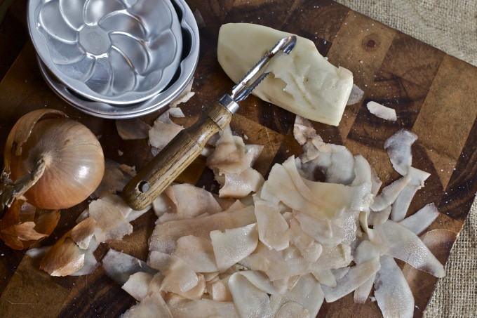 Shaved potatoes in a Cajun recipe.