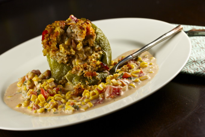 Chicken-Stuffed Bell Peppers is a traditional Cajun recipe.
