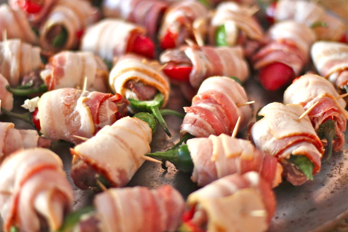 Bacon-wrapped rabbit for Rabbit stuffed poppers--among my favorite Cajun recipes in all of Cajun cooking. Bacon-wrapped rabbit is a tasty Cajun recipe.