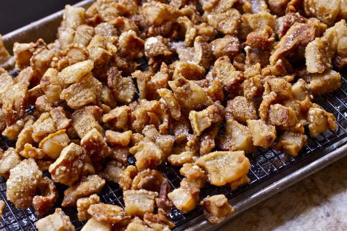Cracklin' on rack: among the classic Cajun recipes in my Cajun cooking favorites. Cracklin' on rack--a traditional Cajun recipe.