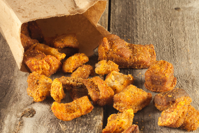 Bag of Cracklins--a popular Cajun recipe.