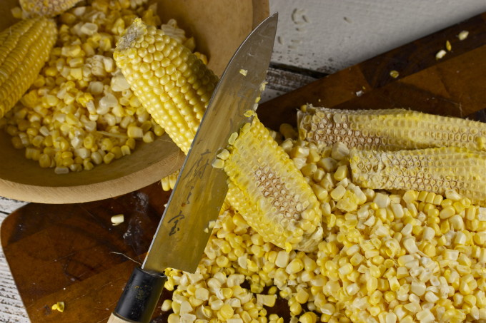 Fresh corn off the cob for my Griddled Corn Panini