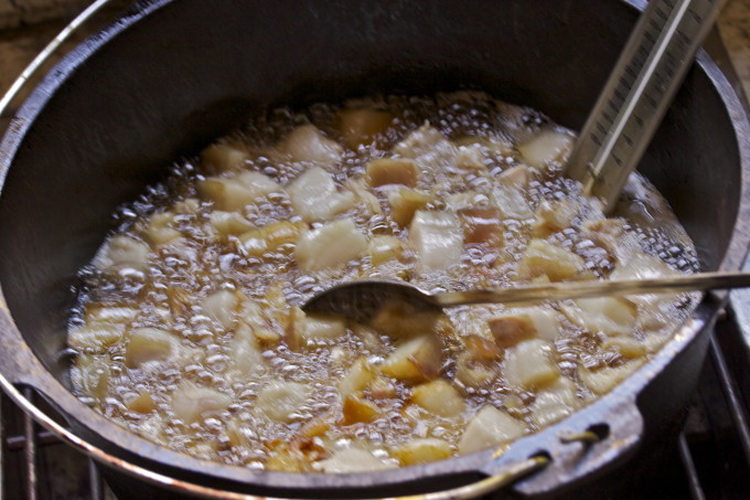 First fry is the start to Cajun Cracklins -- among the classic Cajun recipes in my Cajun cooking favorites.