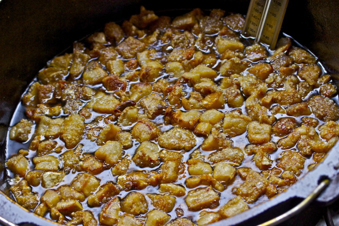 Cooking Cajun Cracklins -- among the classic Cajun recipes in my Cajun cooking favorites.