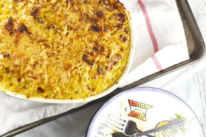 Seafood Mac and Cheese in a traditional Cajun recipe.