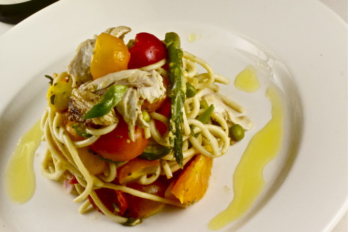Grilled Chicken Pasta Salad -- a tasty Cajun recipe. Grilled Chicken Pasta salad can be part of your Cajun cooking and Cajun recipe collection.