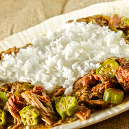 Okra and Rice is one of the classic Cajun recipes and highlights Cajun cooking traditions.