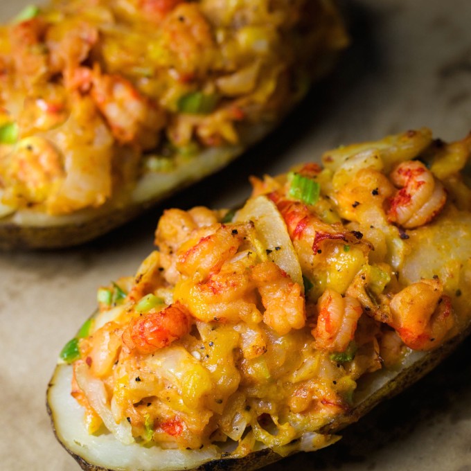 Crawfish Baked Potato is a spicy Cajun recipe.