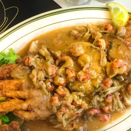 Fried Softshell Crab topped with Crawfish Étouffée
