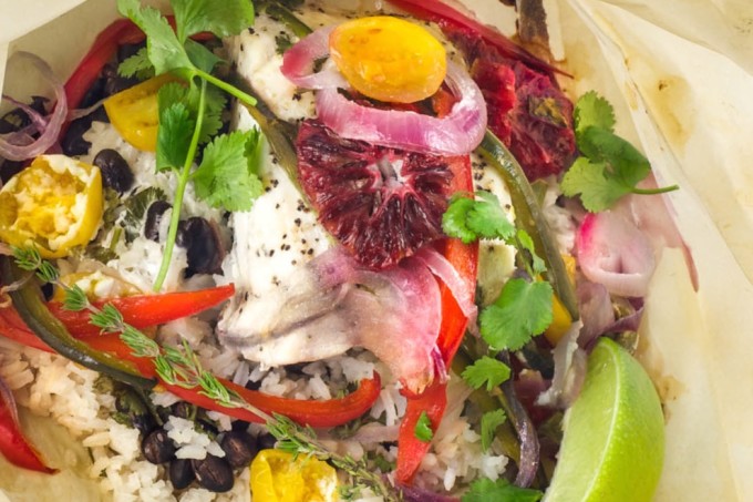 Snapper en Papillote Close Up Snapper en Papillote is a classic Cajun recipe.