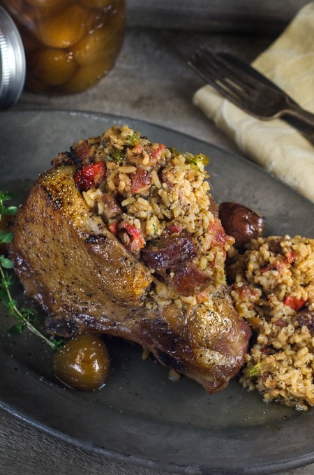 Sweet, spicy and smokey--a perfect combination in this Cajun recipe for stuffed pork chop.