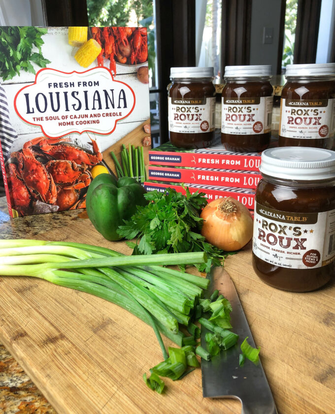 The Fresh From Louisiana cookbook and Rox's Roux are your pathway to delicious Cajun dishes. Click on the photo to purchase.