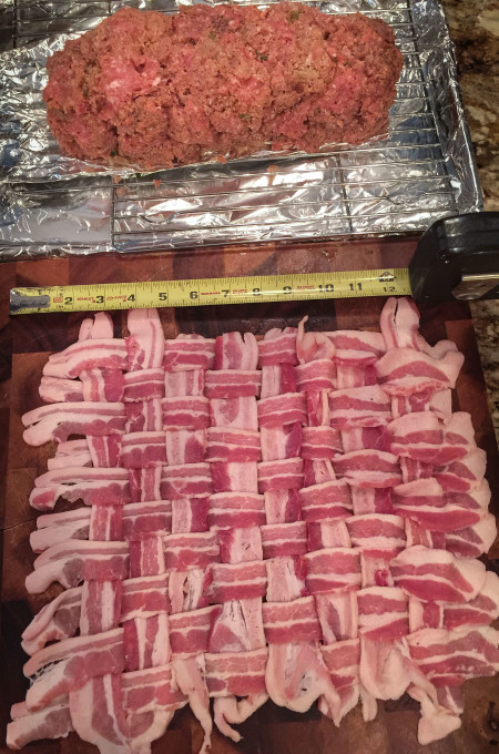 Bacon weave for Bacon-Wrapped Meat Loaf Weaving bacon for my Bacon-Wrapped Meat Loaf is actually much simpler than it looks. Try it in this Cajun recipe.