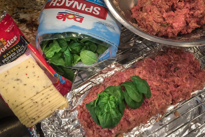 Bacon-Wrapped Meat Loaf ingredients Building on a tasty foundation of beef and pork, this Bacon-Wrapped Meat Loaf features tasty ingredients in a flavorful Cajun recipe.