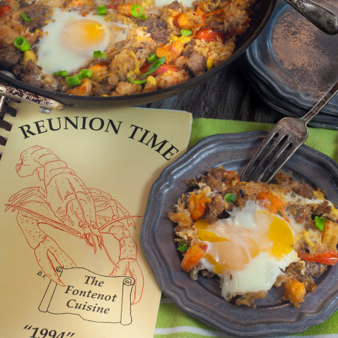 Cajun Fried Rice in a cookbook This old reunion cookbook stirs up memories in a black iron pot with a treasure trove of Cajun recipes.