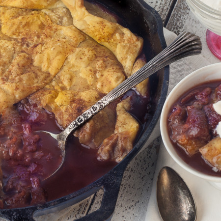 Strawberry Cobbler with Chambord Whipped Cream