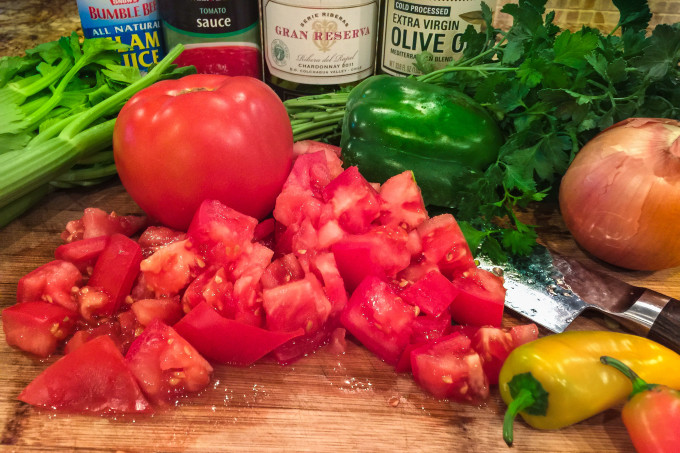 Creole Cioppino ingredients Fresh tomatoes bring a depth of flavor to this Creole Cioppino.