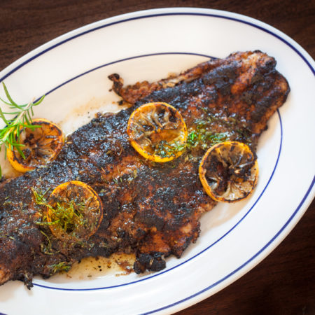 Blackened wild Atchafalaya Basin catfish. (All photos credit: George Graham)