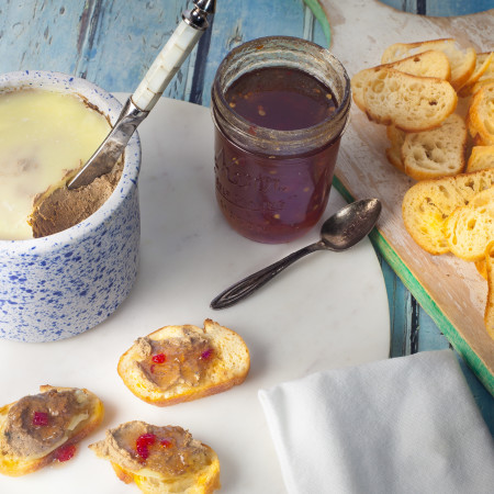 Southern Chicken Liver Pâté with Muscadine Wine Pepper Jelly