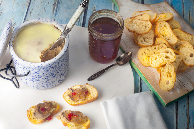 Buttermilk, bacon and bourbon bring Southern flavor to this Cajun recipe for Chicken Liver Pâté. (All photos credit: George Graham)