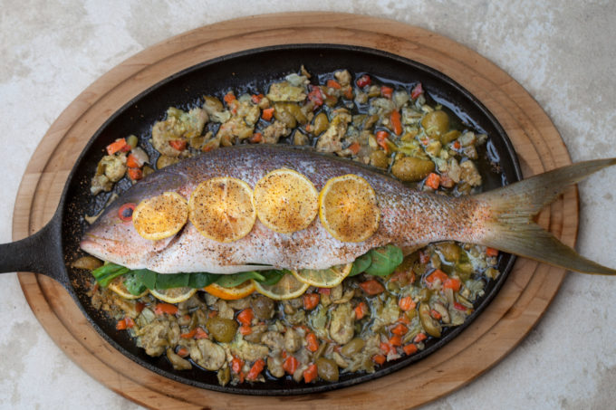 Prep for Baked Yellowtail Snapper Baked Yellowtail Snapper--prepped and ready to bake in this easy Cajun recipe.