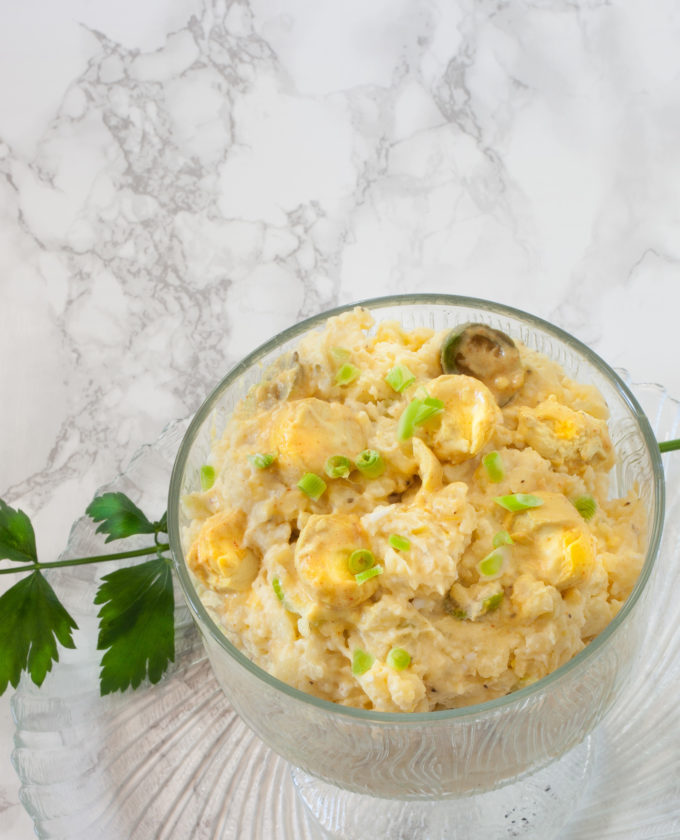 Mustard Quail Egg Potato Salad bowl Give my Mustard Quail Egg Potato Salad a try. This will become your favorite potato salad--with a Cajun recipe twist.