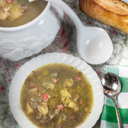 Lentil, Leek, and Mirliton Soup