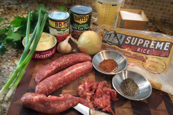 Black-Eyed Pea Jambalaya ingredients Simple ingredients. Spectacular results. And an easy Cajun recipe for Black-Eyed Pea Jambalaya.