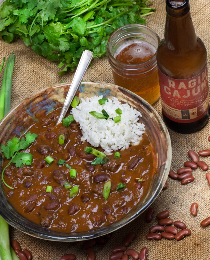 Ragin’ Cajun Red Bean Chili and beer Hot bowl o' red and an ice-cold beer; life in Louisiana just doesn't get any better in this Cajun recipe.