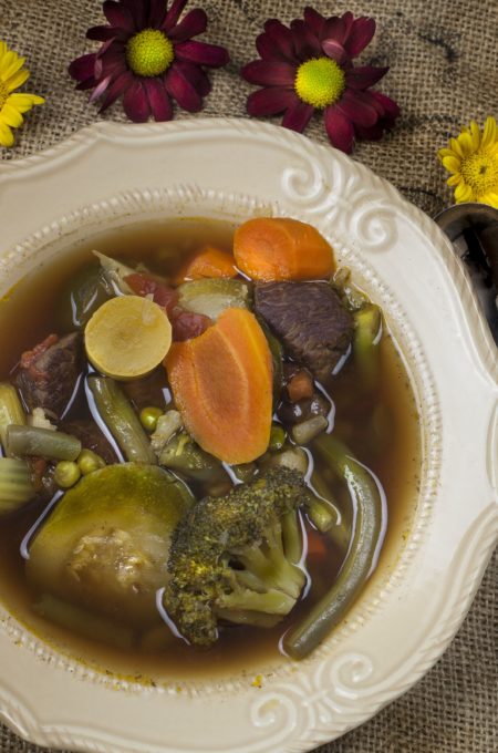 Pure Vegetable Soup bowl Pure comfort in a Pure Vegetable Soup recipe.