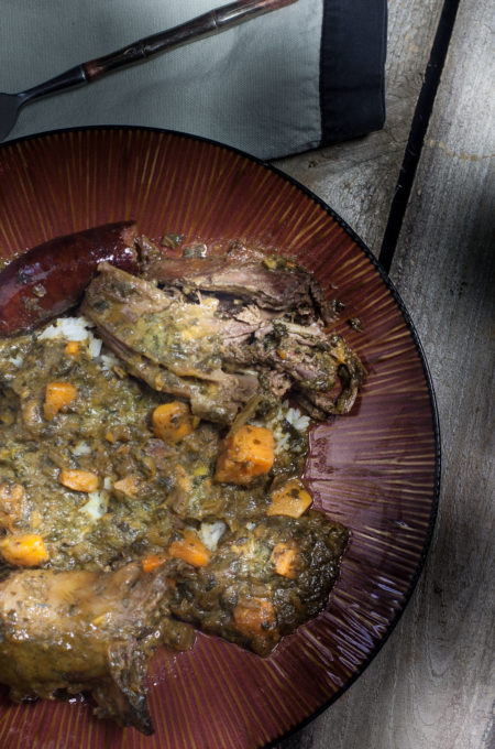 Teal Stuffed with Mustard Greens and Sweet Potatoes: Rich and hearty, this Cajun recipe is comfort food at its best.