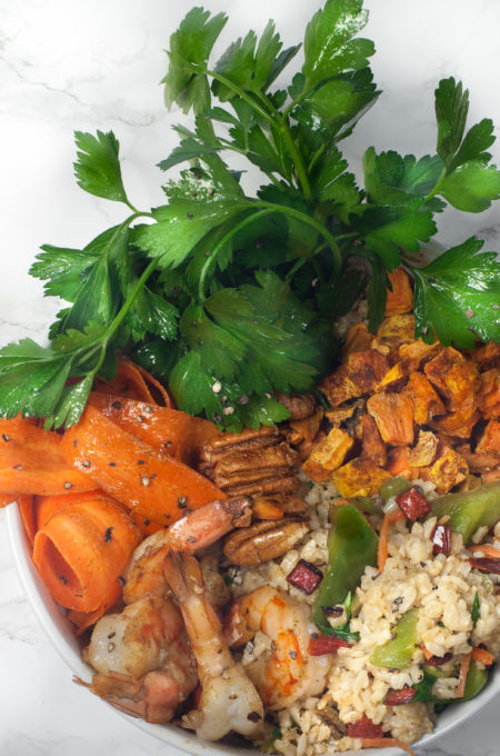 Cajun Rice Bowl closeup A healthy bowl of flavor in this Cajun Rice Bowl recipe.