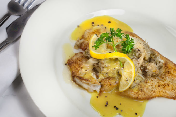 Flounder Topped with Crabmeat Dressing