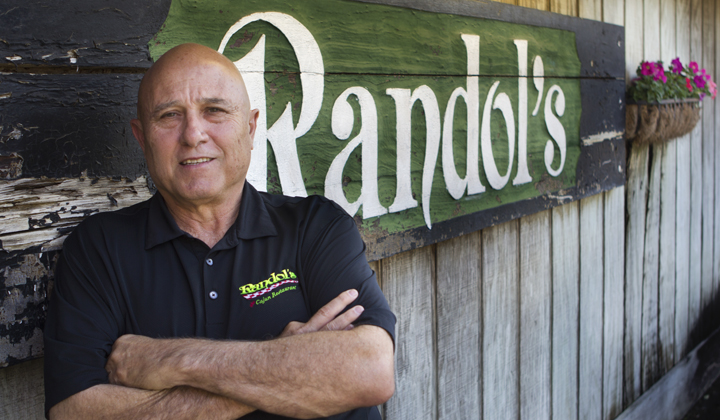 Fran Randol outside his Cajun restaurant in Lafayette, LA. (Photo credit: Ed Lallo)