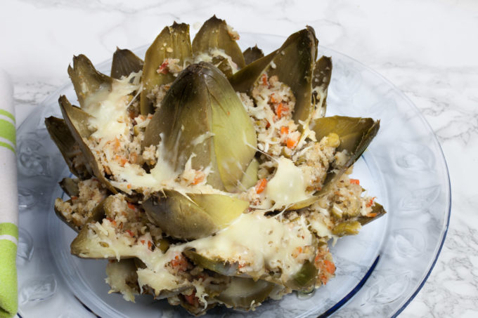 Oven-baked and dripping with olive oil , this simple Italian Stuffed Artichoke explodes with flavor. (All photos credit: George Graham)