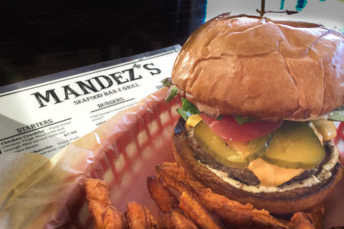 The 1855 Burger at Mandez's in Lafayette, LA--a Top 12 Burger on Acadiana Table.
