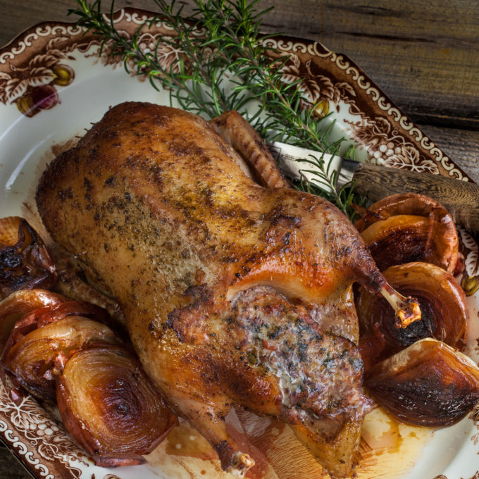 Stuffed Duck with Duck Fat Onions close up Cajun recipe for Stuffed Duck with Duck Fat Onions featuring Cajun recipe for stuffing.