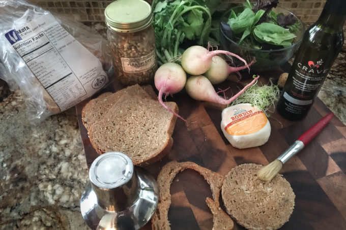 Radish and Goat Cheese Tartine ingredients Simple ingredients make this Radish and Goat Cheese Tartine easy.