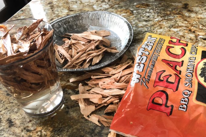 Peach wood is my choice for this recipe; use whatever you like.