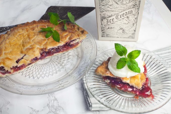 Dark Bing cherries with a punch of pomegranate sings in harmony in this classic pie.